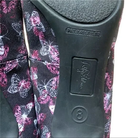 LIBBY EDELMAN Holly Butterfly Rhinestone Black Heel Pumps size 8 - Picture 13 of 14